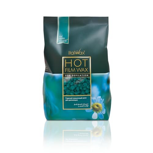 Italwax Azulene - 500g - Perline di cera a caldo per la depilazione senza strisce - Formula naturale per tutti i tipi di pelle – Inodore – Raccomandato per area bikini e ascelle​