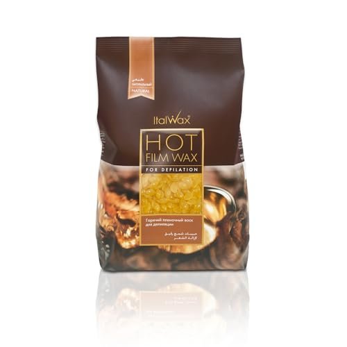 Italwax Natural - 500g - Perline di cera a caldo per la depilazione senza strisce - Formula naturale per tutti i tipi di pelle - Inodore - Raccomandato per area bikini e ascelle