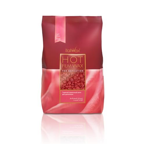 Italwax Rose - 500g - Perline di cera a caldo per la depilazione senza strisce - Formula naturale per tutti i tipi di pelle - Inodore - Raccomandato per area bikini e ascelle