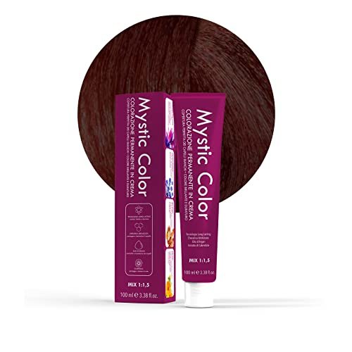 Mystic Color - Colore Castano Chiaro Rame 5.4 - Tinta per Capelli - Colorazione Professionale in Crema a Lunga Durata - Con Cheratina Idrolizzata, Olio di Argan e Calendula - 100 ml