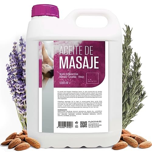 Olio di Massaggio Professionale 5000 ml | Olio di Mandorle Dolci, Rosmarino, Lavanda e Finocchio | Olio per il Corpo 5l
