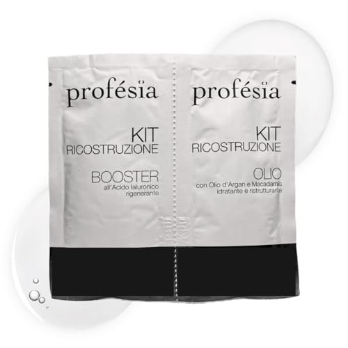 PROFESIA Kit Ricostruzione Capelli 2 Bustine x 12 ml Trattamento Capelli Danneggiati, Decolorati, Indeboliti Capelli Idratante, Trattamento Ristrutturante Capelli (1 pz)