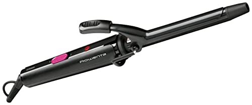 Rowenta CF2119 Ferro Arricciacapelli, 16 mm, Riccioli Solidi, Rivestimento in Ceramica, Calore Delicato, Punta Fredda, Cavo Girevole a 360°, Uso Sicuro, Nero/Rosso
