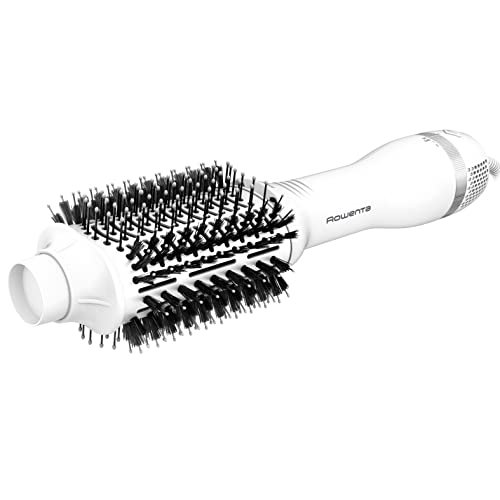 Rowenta CF6130 Volumizer Spazzola ad Aria Calda, Styling a Tripla Azione, Tecnologia Volume Booster, Spazzola Ovale XL, Emissione di Ioni, Bianca