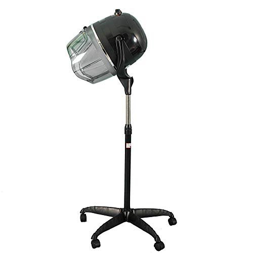 Sanqiao Casco Professionale per Asciugacapelli con Ruote, Caschi per Asciugatura con Timer per Parrucchieri, Altezza e Temperatura Regolabili, Nero & 950W