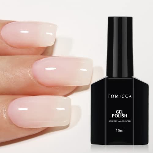 TOMICCA Smalto Semipermanente Bianco Latte, 1 pezzo 15ml di smalto Lattiginoso che si Spegne Gel per Unghie Arte Manicure fai da te UV