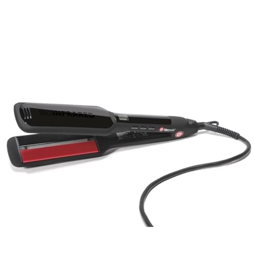 Upgrade - Piastra per Capelli Professionale Bio Infrared - Large - Con Elegante Design Nero - Piattini Extra Large - Per Tutte le Tipologie di Capello
