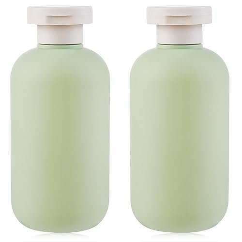 WLLHYF Bottiglie da spremere, confezione da 2 bottiglie vuote da 200 ml, ricaricabili, in plastica, con tappo a disco, accessori da viaggio per shampoo, creme, lozioni, balsamo
