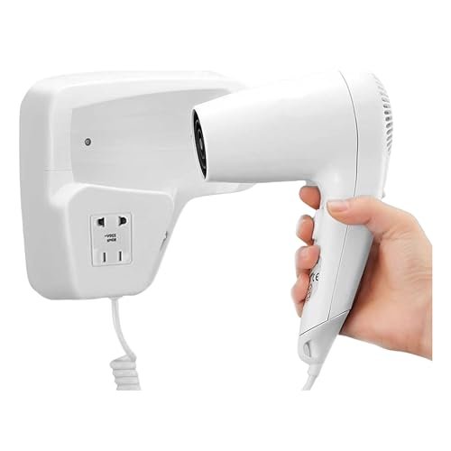 YASTA Asciugacapelli Phon Da Parete Hotel 1300W Da Muro Porta Asciuga Capelli Da Bagno Spogliatoi Albergo