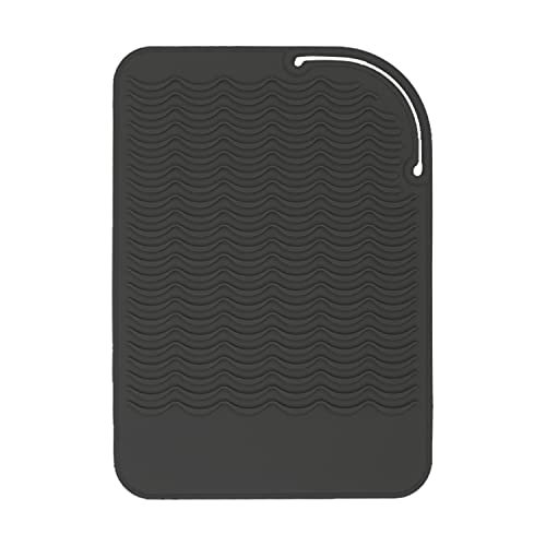 ZENVALY Tappetino in Silicone Resistente per Arricciacapelli, Tappetino Piastra Capelli, Porta Piastra per Capelli, Custodia Resistente al Calore per Tappetino Silicone per Piastra per Capelli, Nero