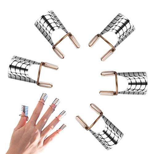 5Pcs Forme Cartine Riutilizzabili X Unghie Ricostruzione，Di Estensione Di Arte Del Chiodo Guida Chiodo Acrilico Gel Uv Punte，Arte Forme Guida Protettore Punte Unghia Acrilico UV Gel Protettore