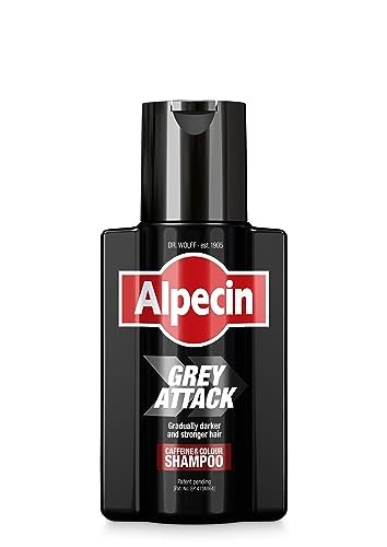 Alpecin Grey Attack Caffeine & Colour Shampoo 1x200ml | Capelli gradualmente più scuri e più forti | Risultato naturale | Contro la caduta ereditaria dei capelli
