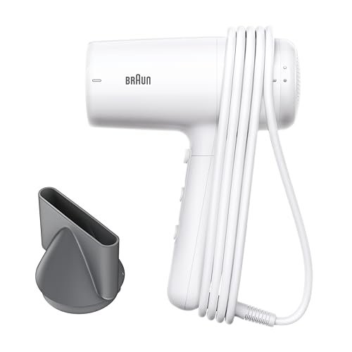 Asciugacapelli Braun HD2.1, Asciugacapelli leggero, Concentratore adatto a tutti i tipi di capelli, 2100W, 3 impostazioni di calore e 2 velocità, estetica, funzionalità e durata, BRHD210E