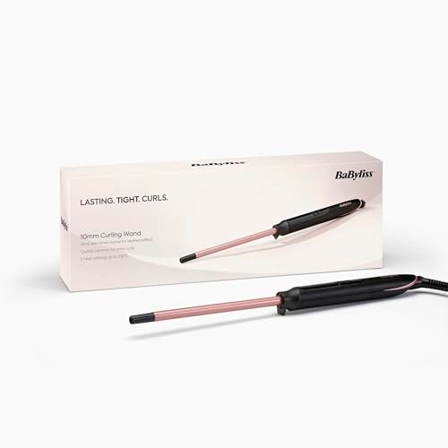 BaByliss Ferro arricciacapelli 10mm, Quartz Ceramic, 10 Temperature, ricci ultra definiti, Nero e rosa, C449E
