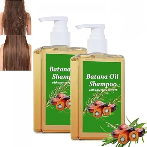Batana Oil Shampoo, Shampoo De Batana Para La Caida Del Cabello,Batana Oil Shampoo with Rosemary Extract, Batana Oil Rosemary Shampoo for All Hair Types (2 pcs)