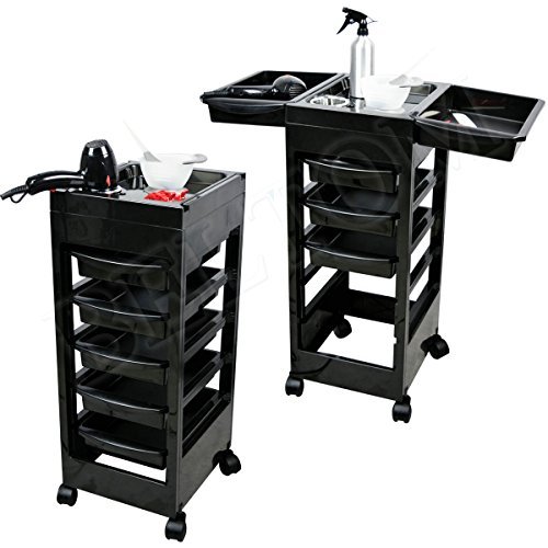 Beltom® Carrello Parrucchiere Porta PHON E CASSETTI Porta Oggetti Parrucchieri Estetista Massaggi Massaggio Tattoo Tatuaggi Pedicure Manicure