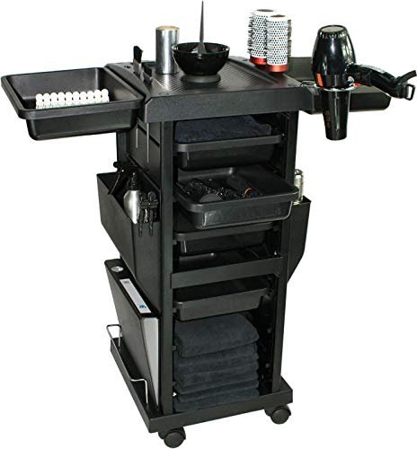 Beltom® CARRELLO PARRUCCHIERE PORTA PHON E CASSETTI PORTA OGGETTI PARRUCCHIERI ESTETISTA MASSAGGI MASSAGGIO TATTOO TATUAGGI PEDICURE MANICURE PLUS - 6 CASSETTI