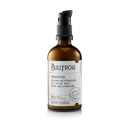 Bullfrog - Agnostico Balsamo Barba Multifunzione 100ml - Ideale per Nutrire e Idratare la Barba - Protegge dalle Irritazioni - Fragranza con Note di Anice, Cuoio, Tabacco e Bay Rum - Made In Italy