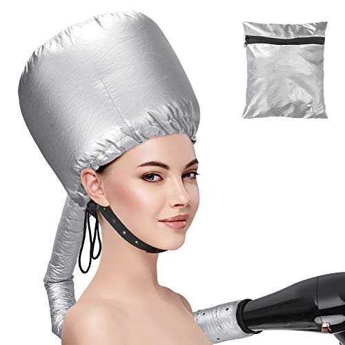 Casco per asciugatura cuffia asciugacapelli, Welltop cuffia termica per capelliper capelli regolabile a mano libera Utilizzato per asciugatura, acconciatura, arricciatura (Argento)