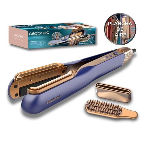 Cecotec Piastra per Capelli e Asciugacapelli RitualCare Air Lisse 2in1 Blue. 1000W, Asciuga/Liscia, Motore Digitale, 106000 giri/min, Plasma, Ceramica, Cheratina, Fessura Alta Pressione, Aria Fredda