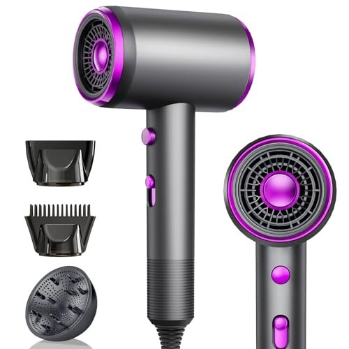 CUGEFRE Asciugacapelli a Professionale Ioni Negativi, Hair Dryer, 60,000 RPM, 3 Livelli Aria Fredda/Calda, Riscaldamento Rapido, Temperatura Costante, Silenzioso con Distributore di Calore e Ugello
