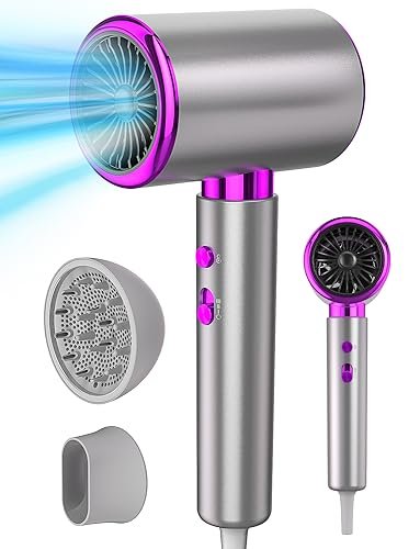 DMTIVMG Asciugacapelli Ionico Phone 2400W Asciugacapelli 2 Velocità/3 Temperature Professionali AC Motore Professionale con Diffusore e Concentratori per Molte Acconciature