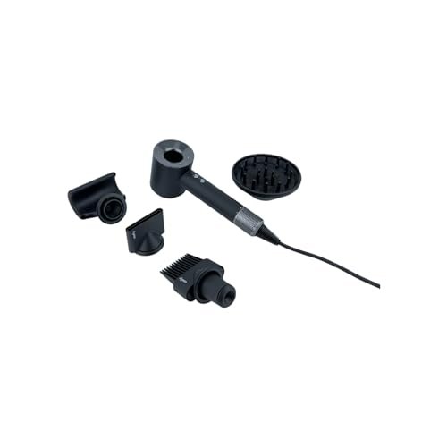 Dyson Supersonic HD07 - Asciugacapelli con 5 accessori nero/nichel, 110000 giri/min, asciugacapelli a freddo, tecnologia agli ioni di styling, senza calore estremo