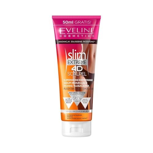 Eveline Cosmetics Slim Extreme 4D Siero Super-Concentrato Riducente Grasso con Tecnologia SCALPEL SHAPE DESIGNER, Complesso di Caffeina Incapsulato in Liposomi - 250ml