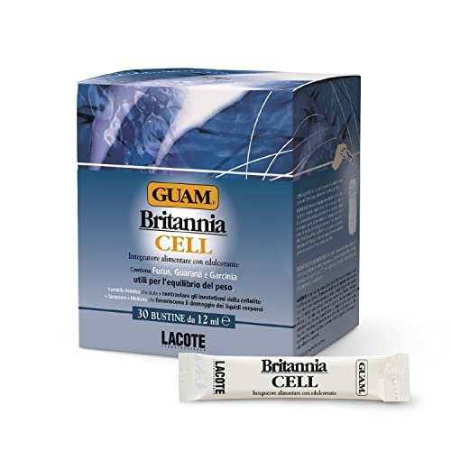 Guam Britannia Cell Fucus Guaranà Garcinia, Drenante Cellulite, 30 Bustine da 12ml, 360 Millilitri