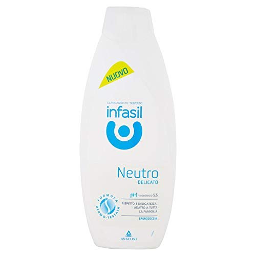 Infasil, Bagnodoccia Neutro Delicato, Formula a pH Fisiologico, Clinicamente Testato e Delicato sulla Pelle, Sensazione Piacevole Dopo la Doccia, Adatto a Tutta la Famiglia, 1 Confezione da 500 ml