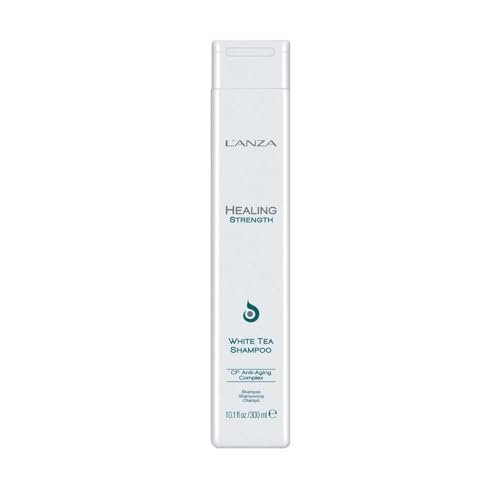 L'ANZA Healing Strength Shampoo al Tè Bianco Arricchito con Proteine della Cheratina, Oli Curativi e Vitamina C, Rafforza, Protegge e Ripara i Capelli Deboli, Fragili e Invecchiati, 300 ml