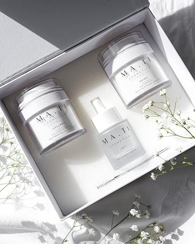 Ma.ti Cosmetics Set Skincare Giorno e Notte – Crema giorno con Bakuchiol e Acido Ialuronico 5 pesi, Crema notte con Retinolo vegetale e Collagene, Siero Peptidi – Rassodante, Illuminante, Anti-rughe