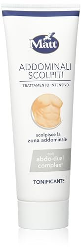Matt, Addominali Scolpiti, Crema Intensiva Snellente, Azione Tonificante, Formula con Ingredienti di Origine Naturale, Dermatologicamente Testato, Confezione 200ml