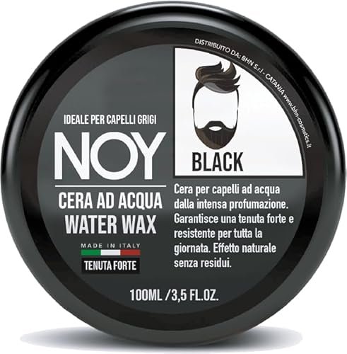 NOY - Black Wax - Cera ad Acqua - Cera Colorante Nera - Addatta ai Capelli Grigi - Profumazione Intensa - Tenuta Forte - Fissaggio Forte