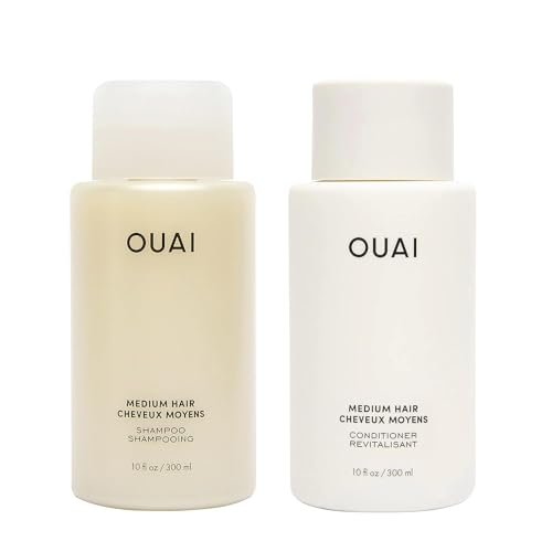 Ouai OUAI - Set shampoo + balsamo medio - nutre con oli di babassu e cocco, rafforza con cheratina e aggiunge lucentezza con estratto di kumquat - San