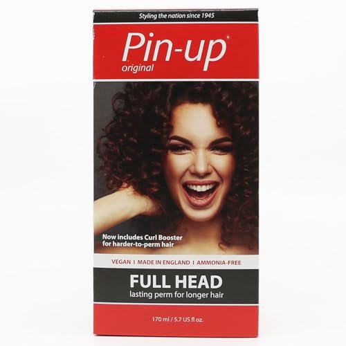 Pin Up Full Head Home Perm Kit, kit permanente a casa per ricci naturali e di lunga durata, ricco di proteine per capelli morbidi e lucenti, adatto a tutti i tipi di capelli, 170 ml