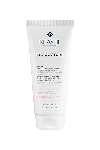 Rilastil Crema Smagliature, Trattamento Contro le Smagliature, Emolliente, Idratante ed Elasticizzante per pelli sensibili,Confezione da 200 ml