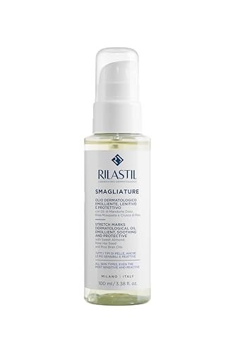 Rilastil Olio Smagliature, Emolliente, Lenitivo e Protettivo con Oli di Mandorle Dolci, Rosa Balsamina, Tutti i Tipi di Pelle, Confezione da 100ml