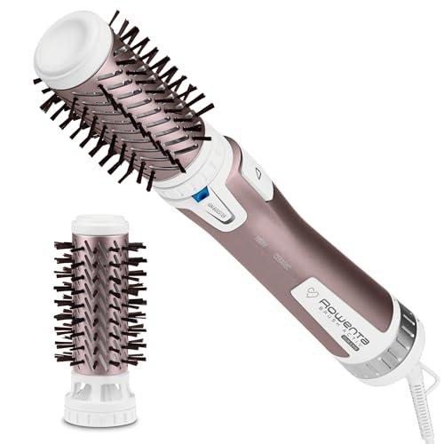 Rowenta CF9540 Brush Activ Premium Care Spazzola Rotante e Asciugante per Volume, 1000 W, per Capelli Corti e Lunghi, Styler con 2 Spazzole in Ceramica, Doppio Generatore di Ioni e Setole Naturali