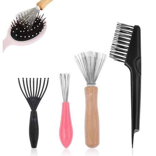 Strumento Pettine di Pulizia,4 Pezzi Spazzola per Capelli Spazzola per La Pulizia Strumento di Pulizia per Capelli Pulizia dei Capelli Mini Strumento per Rimuovere Capelli,Polvere,Sporco