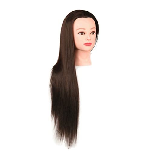 Styling Head Styling Head 24.80 pollici simulazione di manichino sintetico testa di manichino con la testa di allenamento per i capelli per il trucco che mostra i gioielli marrone scuro