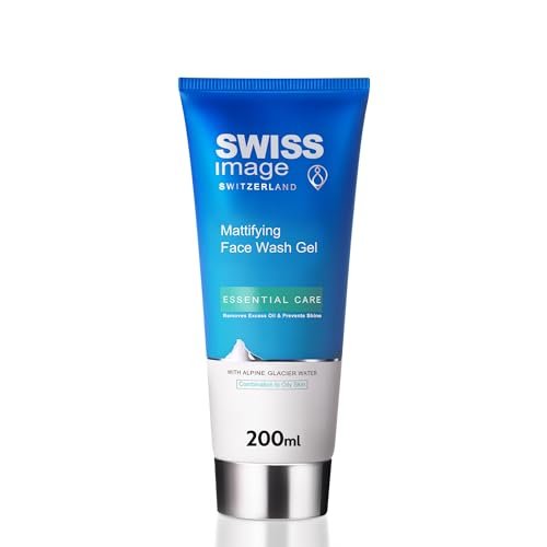 SWISS IMAGE Essential Care - Gel Detergente Opacizzante Viso - Pelle più Compatta - Ingredienti Naturali - Senza Parabeni, SLS/SLES nè Ftalati - 200ml
