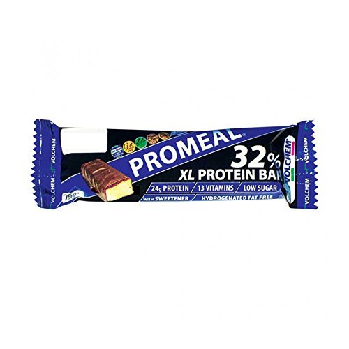 Volchem Promeal Protein 32 XL, Barretta Proteica al 32% di Proteine, con Vitamine, Senza Grassi Idrogenati, Conservanti e con Pochi Zuccheri, 1 Barretta, Gusto Nocciola, 75 g
