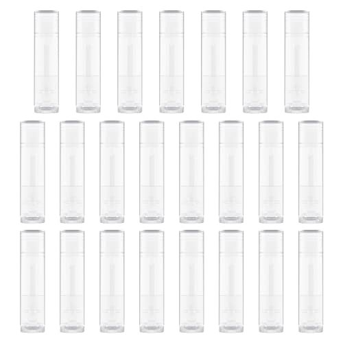 20 manicotti vuoti per rossetti, balsamo per labbra, contenitore per labbra ricaricabile, contenitore per cosmetici, ideale per lucidalabbra fai da te, balsamo deodorante, viaggio (trasparente, 5 g)