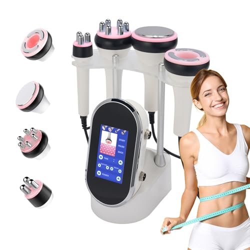 4 in 1 Macchina per Cavitazione, 40K Dispositivo Radiofrequenza Viso e Corpo, Massaggiatore Cellulite Gambe e Glutei, Macchina per Scultura Corporea per Dimagrante e Rassodante