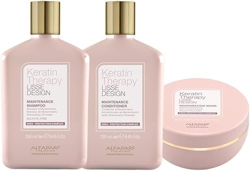 Alfaparf Keratin Therapy Lisse Design Set Shampoo 250 ml + Balsamo 250 ml + Maschera idratante 250 ml