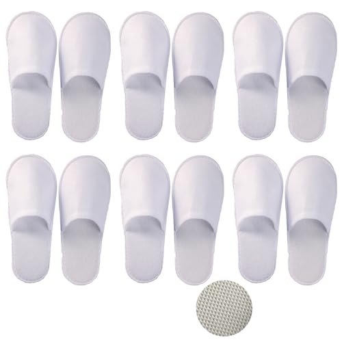 Bavooty Ciabatte Ospiti,Ciabatte da Viaggio,Pantofole Chiuse,Pantofole Ospiti,Monouso,Antiscivolo,Spugna Premium,Misura Universale,6 Paia