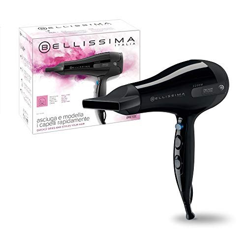 Bellissima Imetec S5 2200 Asciugacapelli, 2200 W, Asciugatura Rapida e Styling a Lunga Durata, 8 Combinazioni Aria/Temperatura, Colpo d'Aria Fredda