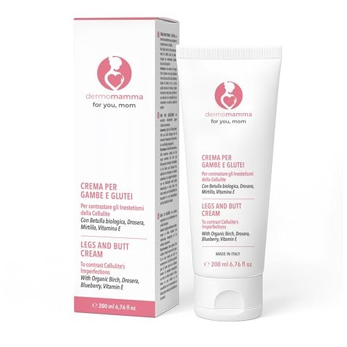 DERMOMAMMA Crema per Gambe e Glutei con azione Tonificante e Rimodellante contro gli Inestetismi della Cellulite, Vegan e Green Formula, Indicata in Gravidanza e Allattamento 200ml