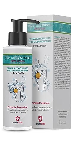 DIMA DRENA STRONG - Crema anticellulite forte Crema corpo con Bromelina Drenante e Rassodante Cosce Glutei e Pancia, Formula bioattiva iperpenetrante – ImmunoSTRONG